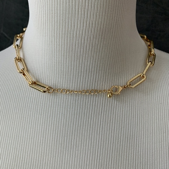 Plated Paperclip Linked Chain Necklace - Picture 3 of 5